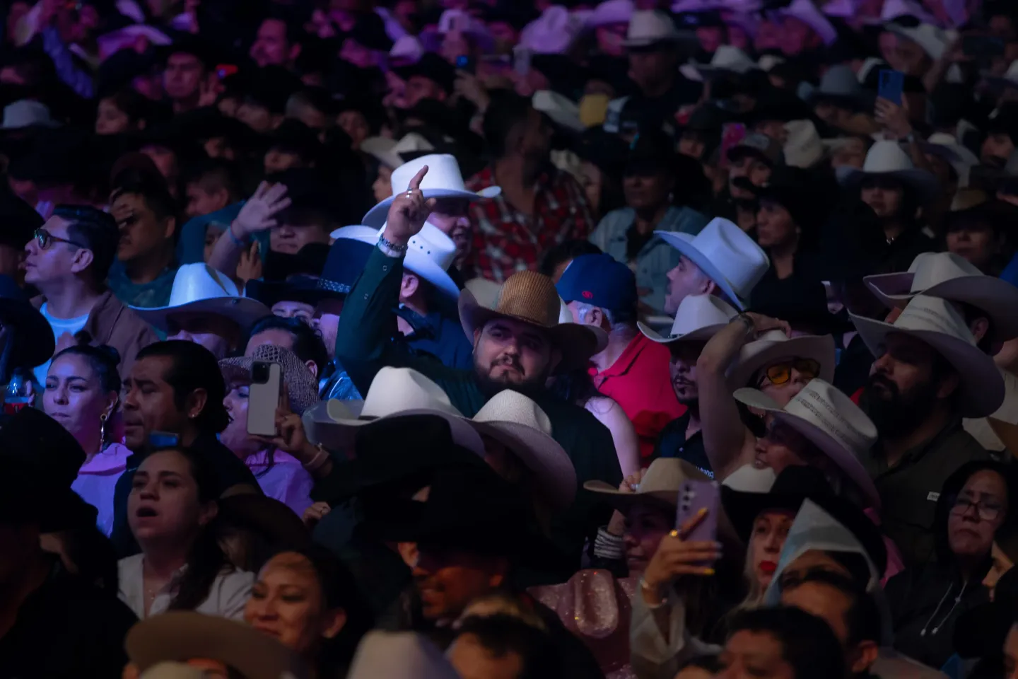 Público entre luces de colores durante un concierto
